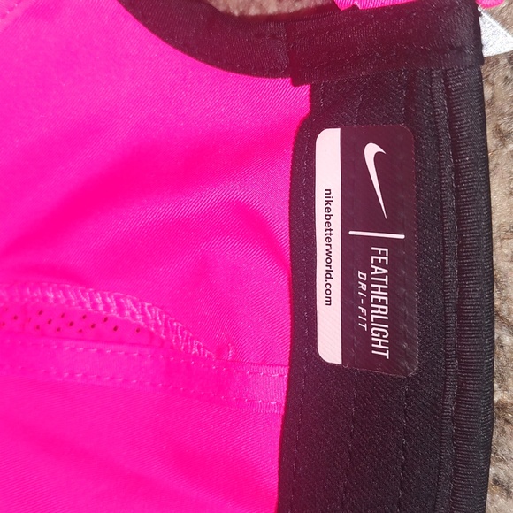 Nike Featherlight Dri-Fit Mesh Strap-on Pink-Black Hat Cap OS - Picture 10 of 10